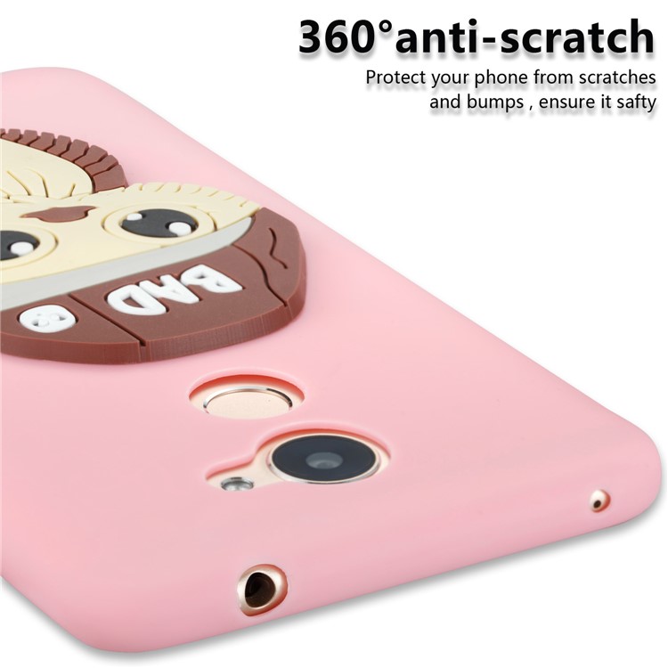 Cute 3D Male Owl TPU Soft Phone Casing for Huawei Enjoy 7 Plus/Y7 (2017)/Y7 Prime - Pink-2