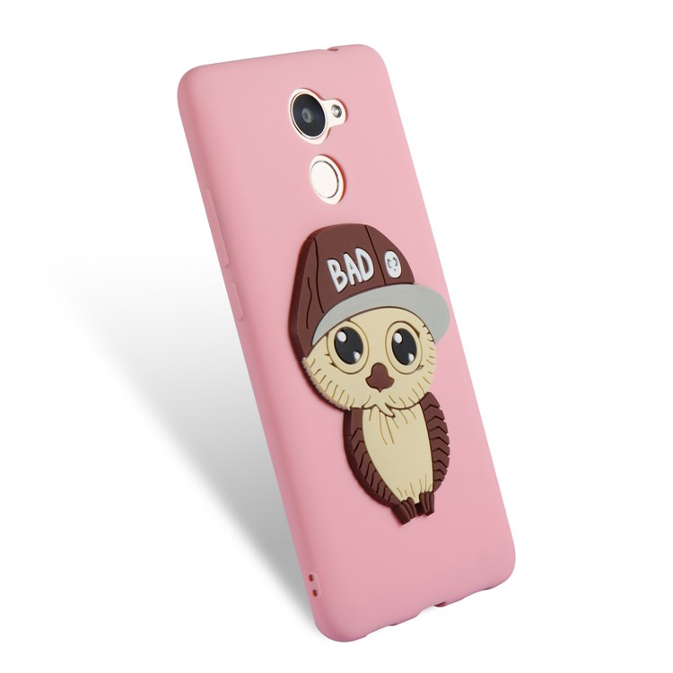 Cute 3D Male Owl TPU Soft Phone Casing for Huawei Enjoy 7 Plus/Y7 (2017)/Y7 Prime - Pink-6