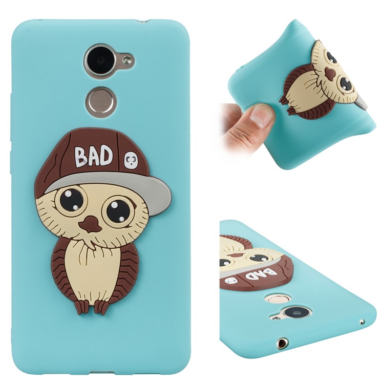 Cute 3D Male Owl TPU Soft Mobile Phone Case for Huawei Enjoy 7 Plus/Y7 (2017)/Y7 Prime - Baby Blue-1