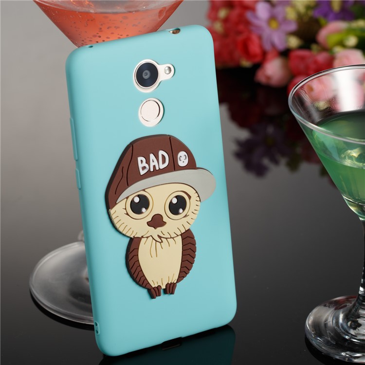 Cute 3D Male Owl TPU Soft Mobile Phone Case for Huawei Enjoy 7 Plus/Y7 (2017)/Y7 Prime - Baby Blue-4