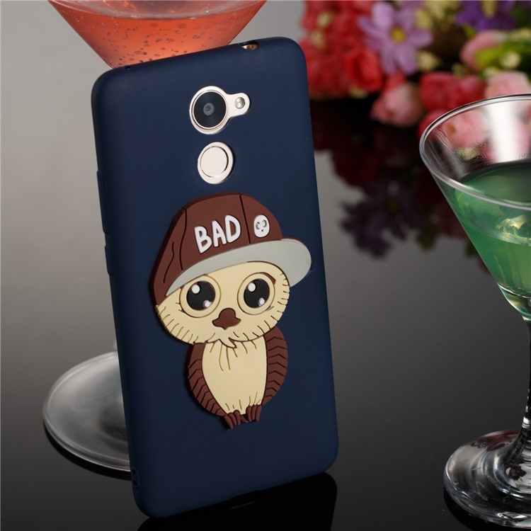 Cute 3D Male Owl TPU Soft Cell Phone Case for Huawei Enjoy 7 Plus/Y7 (2017)/Y7 Prime - Dark Blue-4