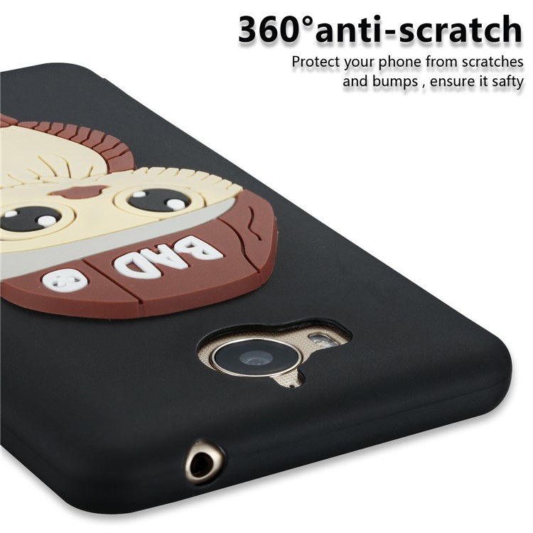 Lovely 3D Male Owl TPU Case for Huawei Y6 (2017)/Y5 (2017) - Black-2