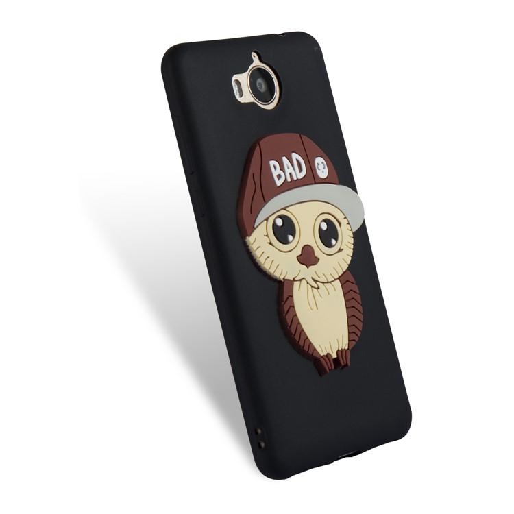 Lovely 3D Male Owl TPU Case for Huawei Y6 (2017)/Y5 (2017) - Black-6