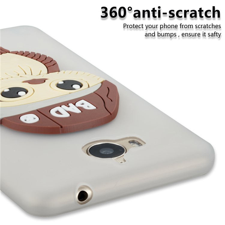 Lovely 3D Male Owl TPU Cover for Huawei Y6 (2017)/Y5 (2017) - White-2