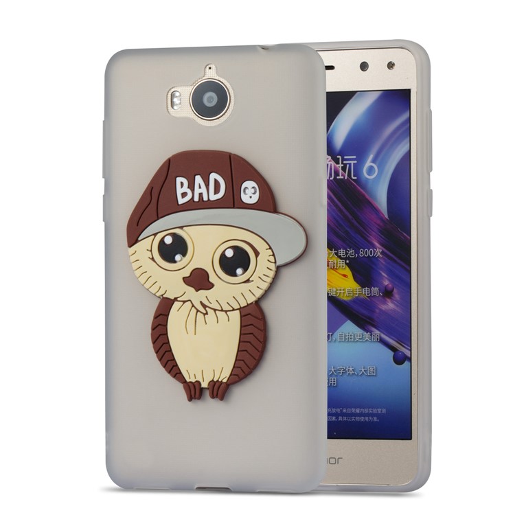 Lovely 3D Male Owl TPU Cover for Huawei Y6 (2017)/Y5 (2017) - White-5