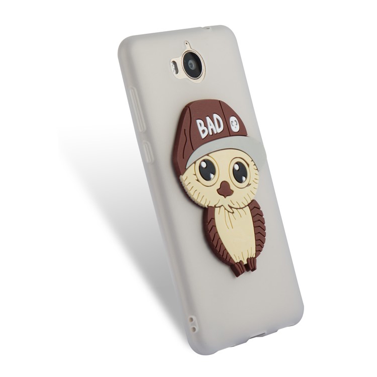 Lovely 3D Male Owl TPU Cover for Huawei Y6 (2017)/Y5 (2017) - White-6