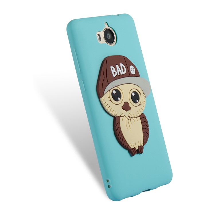 Lovely 3D Male Owl TPU Back Phone Cover Shell for Huawei Y6 (2017)/Y5 (2017) - Baby Blue-6