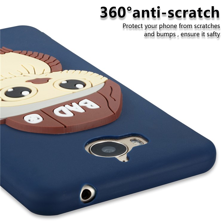 Lovely 3D Male Owl TPU Mobile Casing for Huawei Y6 (2017)/Y5 (2017) - Dark Blue-2