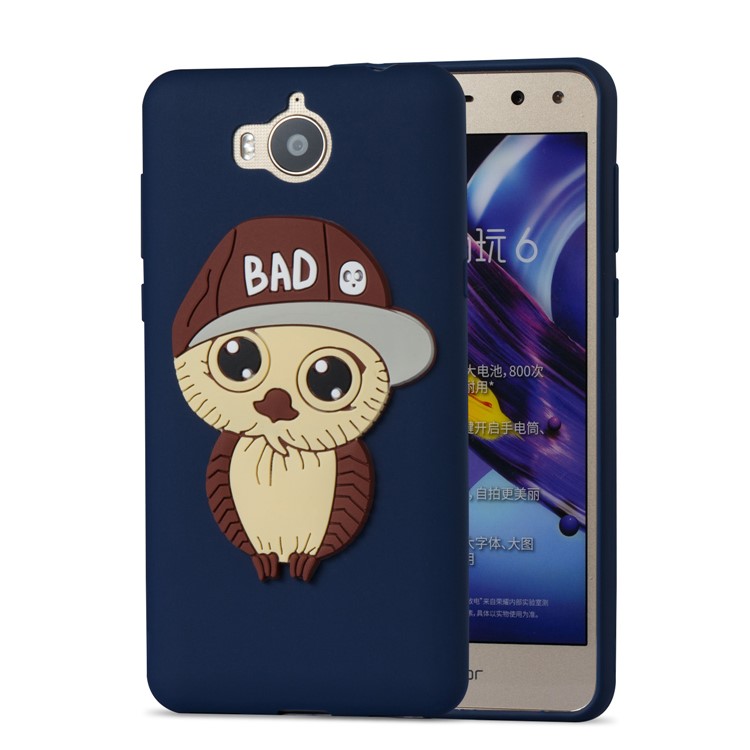 Lovely 3D Male Owl TPU Mobile Casing for Huawei Y6 (2017)/Y5 (2017) - Dark Blue-5