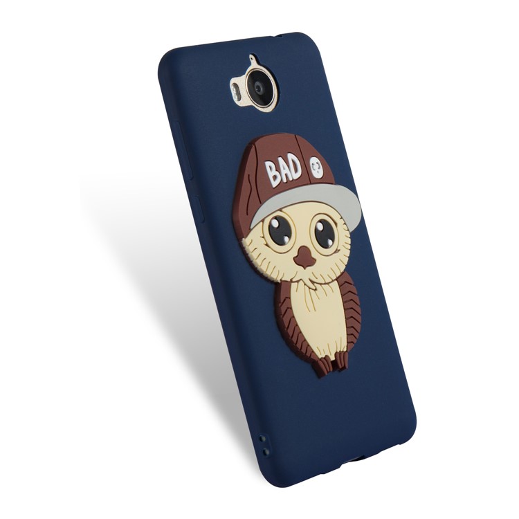 Lovely 3D Male Owl TPU Mobile Casing for Huawei Y6 (2017)/Y5 (2017) - Dark Blue-6