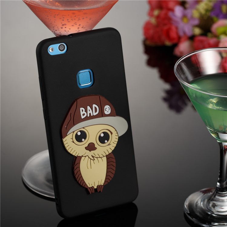 Lovely 3D Male Owl Soft TPU Case for Huawei P10 Lite - Black-4