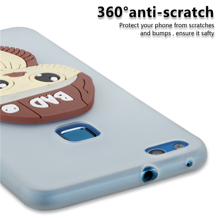 Lovely 3D Male Owl Soft TPU Phone Case for Huawei P10 Lite - White-2