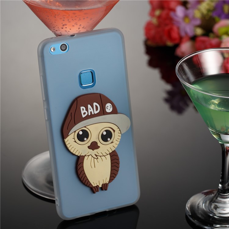 Lovely 3D Male Owl Soft TPU Phone Case for Huawei P10 Lite - White-4