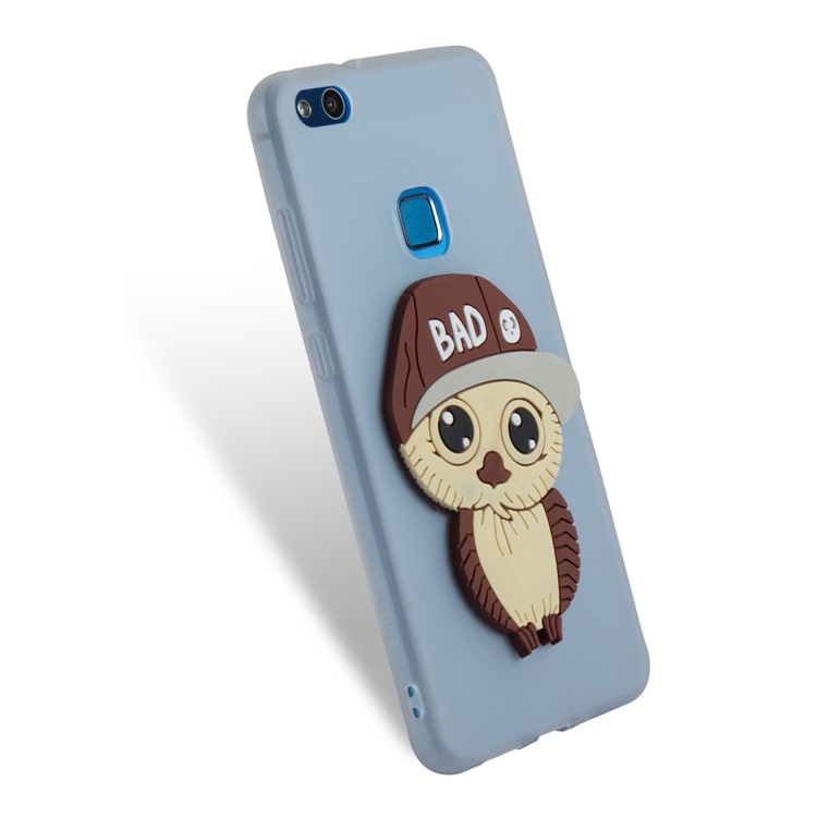 Lovely 3D Male Owl Soft TPU Phone Case for Huawei P10 Lite - White-5