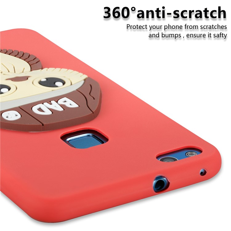 Lovely 3D Male Owl TPU Mobile Phone Case for Huawei P10 Lite - Red-2