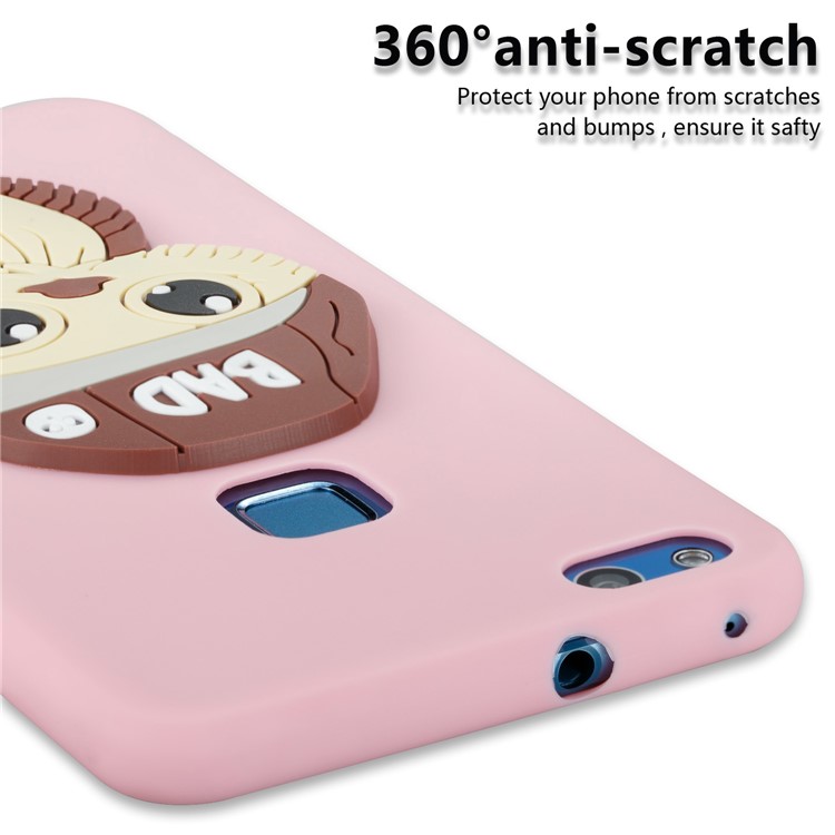 Lovely 3D Male Owl TPU Protection Cell Phone Case for Huawei P10 Lite - Pink-2
