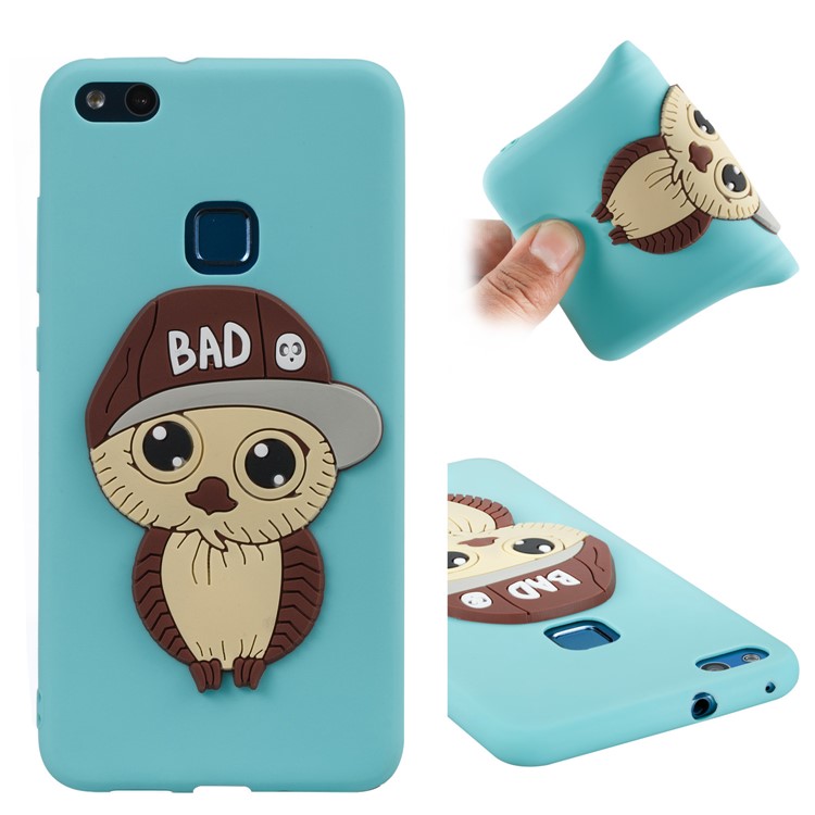 Lovely 3D Male Owl TPU Protector Cell Phone Cover for Huawei P10 Lite - Baby Blue-1