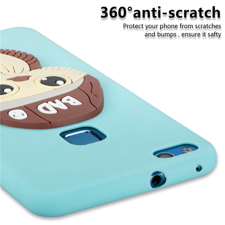 Lovely 3D Male Owl TPU Protector Cell Phone Cover for Huawei P10 Lite - Baby Blue-2