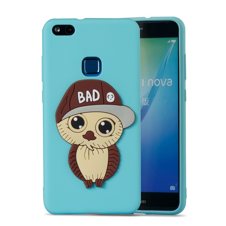 Lovely 3D Male Owl TPU Protector Cell Phone Cover for Huawei P10 Lite - Baby Blue-5