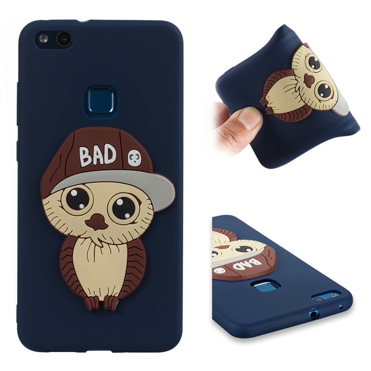 Lovely 3D Male Owl Soft TPU Mobile Phone Shell for Huawei P10 Lite - Dark Blue-1