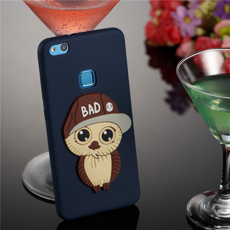 Lovely 3D Male Owl Soft TPU Mobile Phone Shell for Huawei P10 Lite - Dark Blue-4