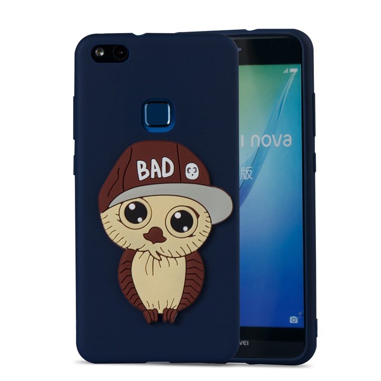 Lovely 3D Male Owl Soft TPU Mobile Phone Shell for Huawei P10 Lite - Dark Blue-5