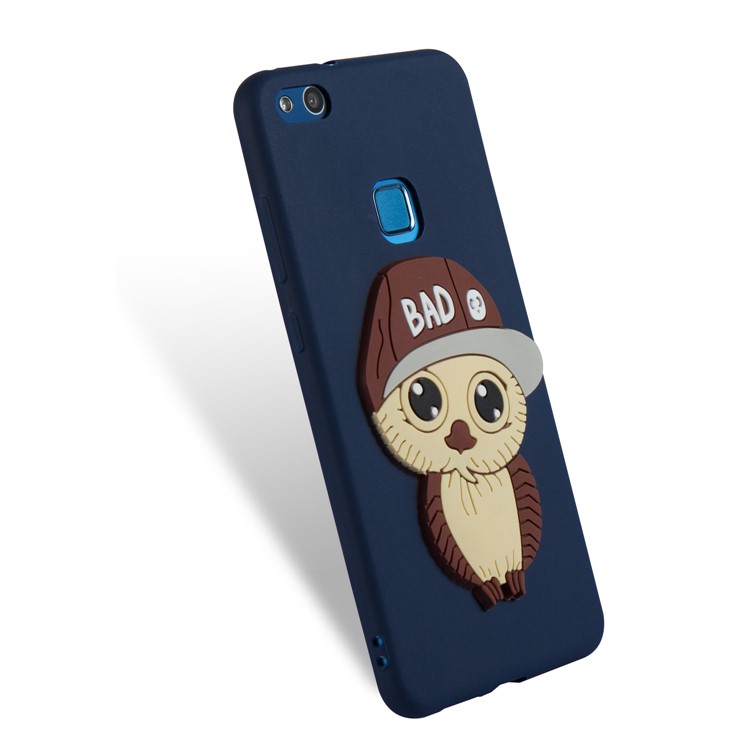 Lovely 3D Male Owl Soft TPU Mobile Phone Shell for Huawei P10 Lite - Dark Blue-6