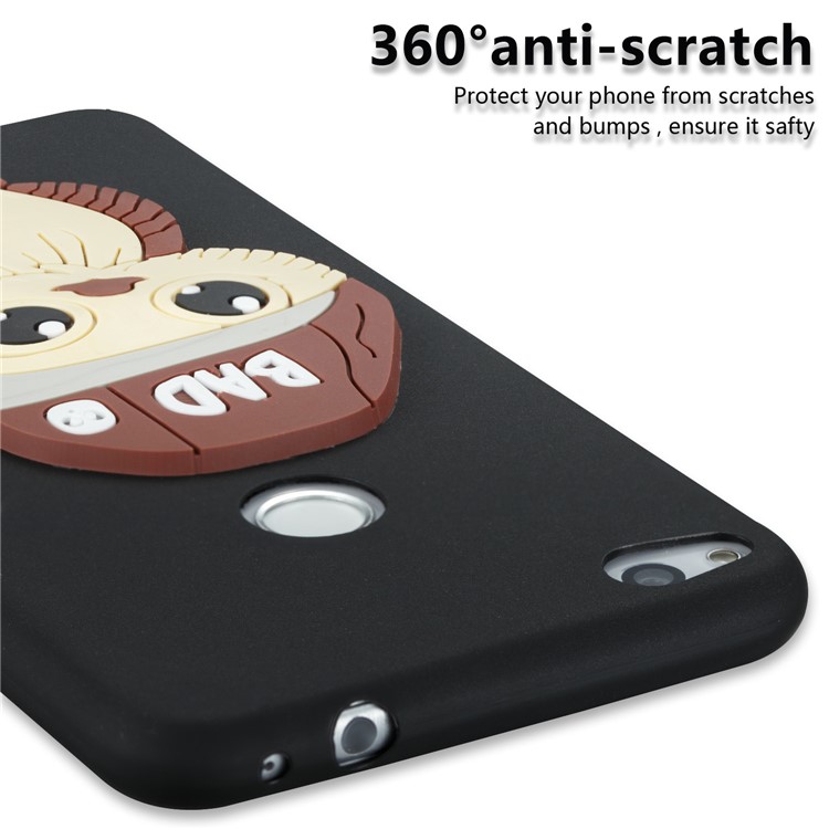 Cute 3D Male Owl TPU Soft Phone Case for Huawei P8 Lite (2017)/Honor 8 Lite - Black-3