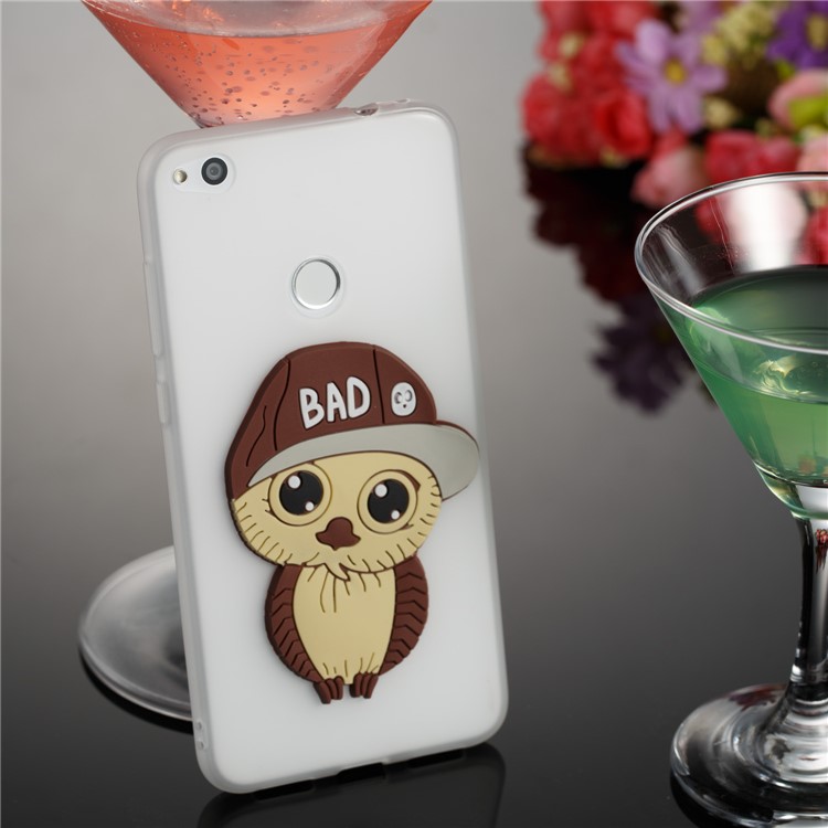 Cute 3D Male Owl TPU Soft Phone Cover for Huawei P8 Lite (2017)/Honor 8 Lite - White-4