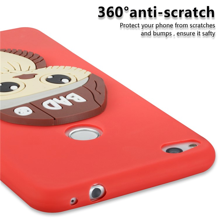 Cute 3D Male Owl TPU Soft Phone Shell for Huawei P8 Lite (2017)/Honor 8 Lite - Red-3
