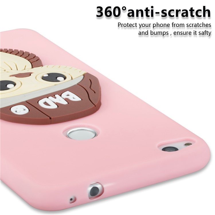 Cute 3D Male Owl TPU Soft Phone Casing for Huawei P8 Lite (2017)/Honor 8 Lite - Pink-2