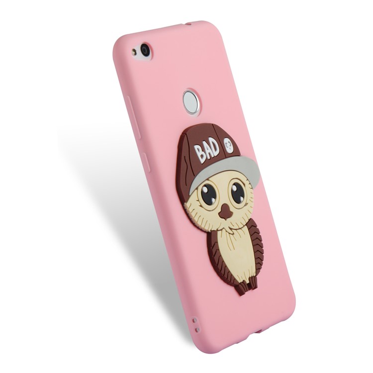 Cute 3D Male Owl TPU Soft Phone Casing for Huawei P8 Lite (2017)/Honor 8 Lite - Pink-6