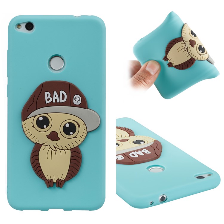 Cute 3D Male Owl TPU Soft Mobile Phone Case for Huawei P8 Lite (2017)/Honor 8 Lite - Baby Blue-1