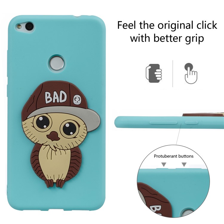 Cute 3D Male Owl TPU Soft Mobile Phone Case for Huawei P8 Lite (2017)/Honor 8 Lite - Baby Blue-5
