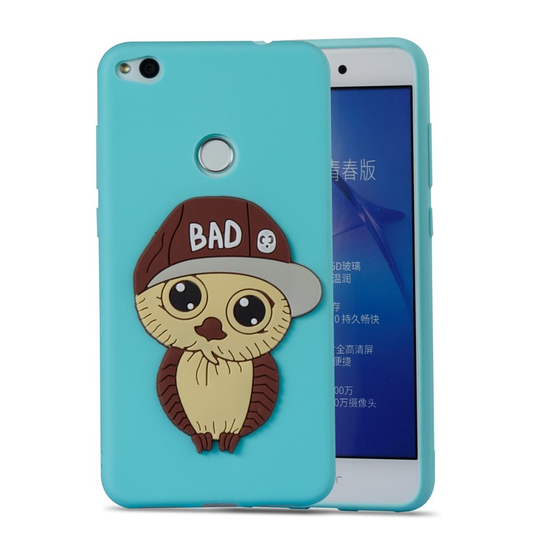 Cute 3D Male Owl TPU Soft Mobile Phone Case for Huawei P8 Lite (2017)/Honor 8 Lite - Baby Blue-9