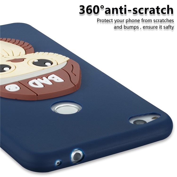 Cute 3D Male Owl TPU Soft Cell Phone Case for Huawei P8 Lite (2017)/Honor 8 Lite - Dark Blue-3