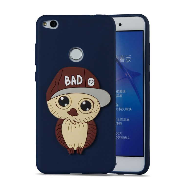 Cute 3D Male Owl TPU Soft Cell Phone Case for Huawei P8 Lite (2017)/Honor 8 Lite - Dark Blue-9