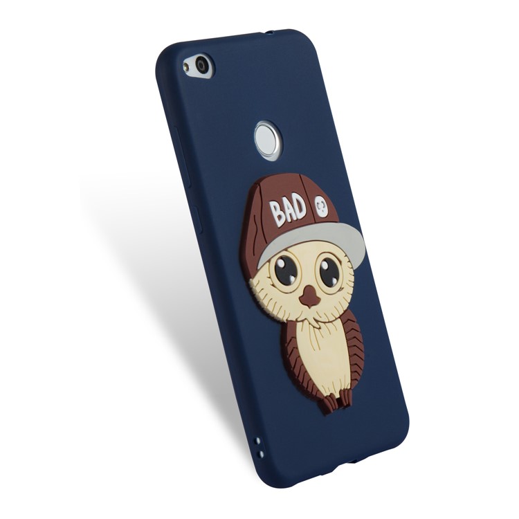 Cute 3D Male Owl TPU Soft Cell Phone Case for Huawei P8 Lite (2017)/Honor 8 Lite - Dark Blue-11