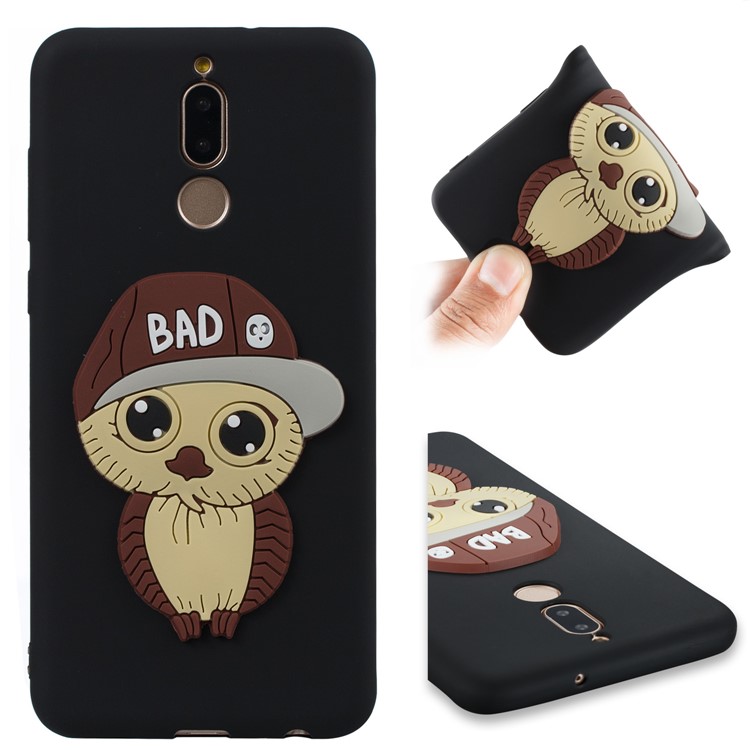 Cute 3D Male Owl Patterned TPU Phone Case for Huawei Mate 10 Lite / Maimang 6 / nova 2i / Honor 9i (India) - Black-1