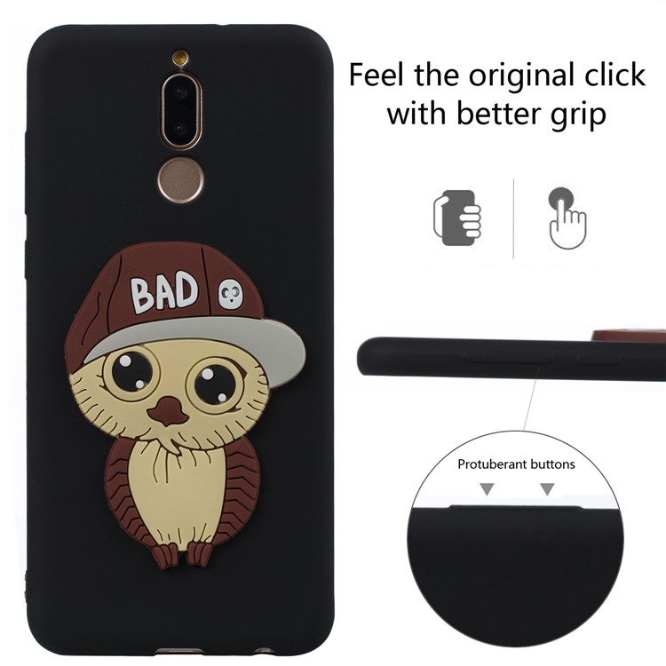 Cute 3D Male Owl Patterned TPU Phone Case for Huawei Mate 10 Lite / Maimang 6 / nova 2i / Honor 9i (India) - Black-3