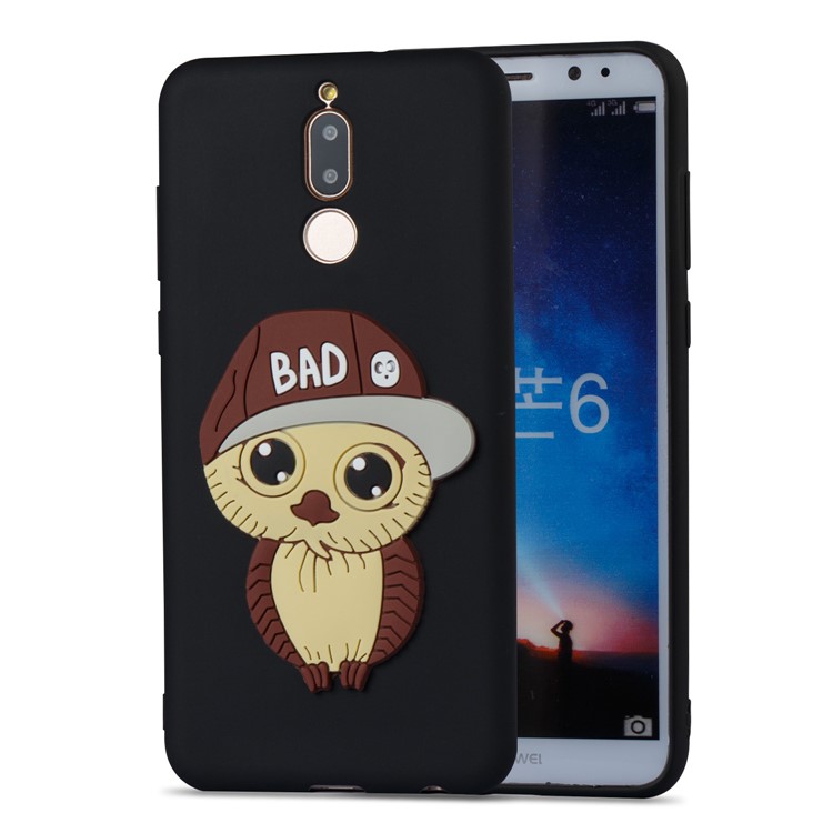 Cute 3D Male Owl Patterned TPU Phone Case for Huawei Mate 10 Lite / Maimang 6 / nova 2i / Honor 9i (India) - Black-5