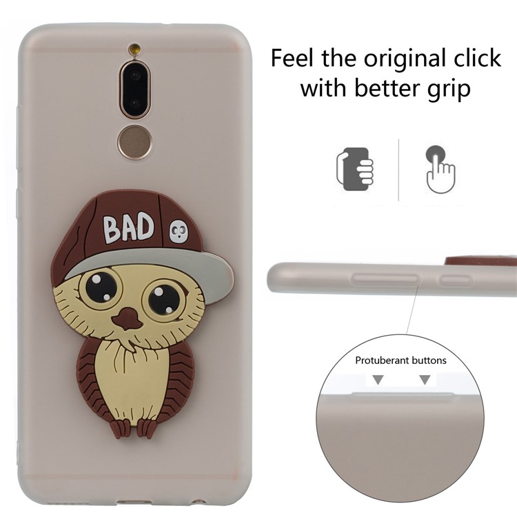 Cute 3D Male Owl Patterned TPU Back Case for Huawei Mate 10 Lite / Maimang 6 / nova 2i / Honor 9i (India) - White-3