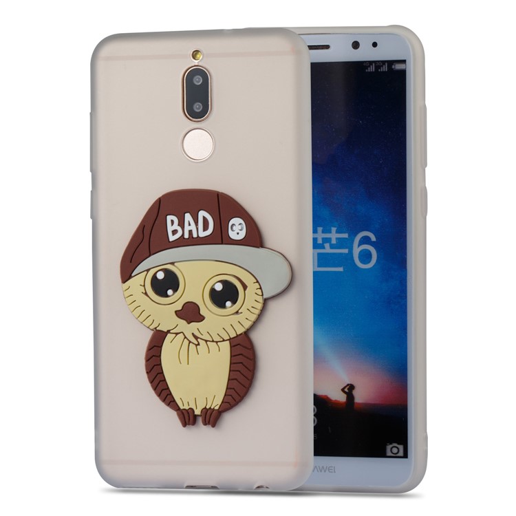 Cute 3D Male Owl Patterned TPU Back Case for Huawei Mate 10 Lite / Maimang 6 / nova 2i / Honor 9i (India) - White-5