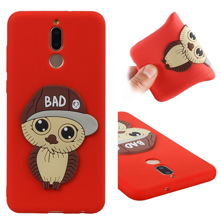For Huawei Mate 10 Lite / Maimang 6 / nova 2i / Honor 9i (India) Cute 3D Male Owl Patterned TPU Flexible Case - Red-1