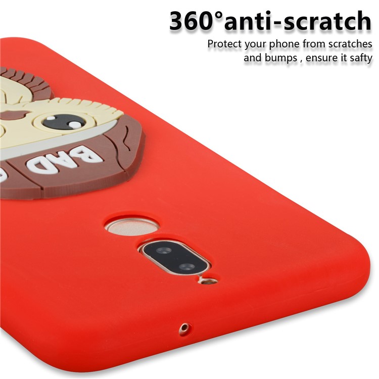 For Huawei Mate 10 Lite / Maimang 6 / nova 2i / Honor 9i (India) Cute 3D Male Owl Patterned TPU Flexible Case - Red-2