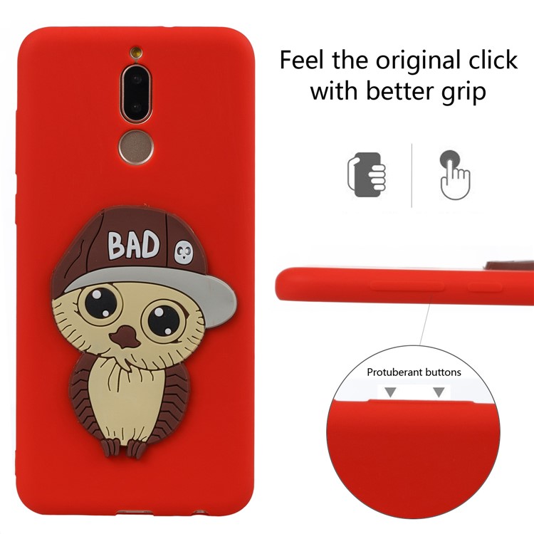 For Huawei Mate 10 Lite / Maimang 6 / nova 2i / Honor 9i (India) Cute 3D Male Owl Patterned TPU Flexible Case - Red-3