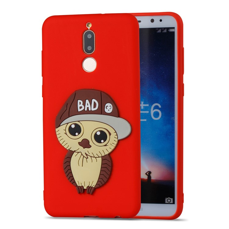 For Huawei Mate 10 Lite / Maimang 6 / nova 2i / Honor 9i (India) Cute 3D Male Owl Patterned TPU Flexible Case - Red-5