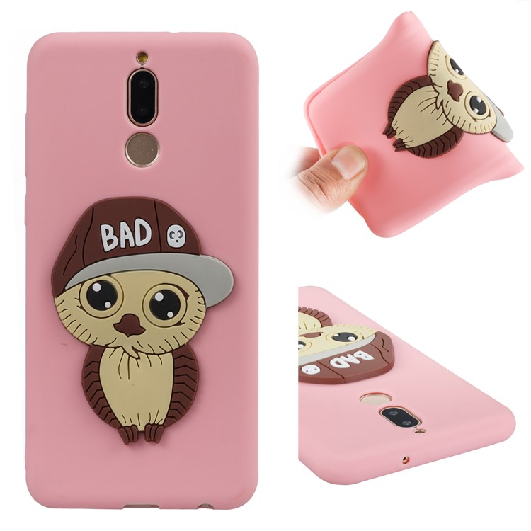 Cute 3D Male Owl Patterned TPU Mobile Cover for Huawei Mate 10 Lite / Maimang 6 / nova 2i / Honor 9i (India) - Pink-1