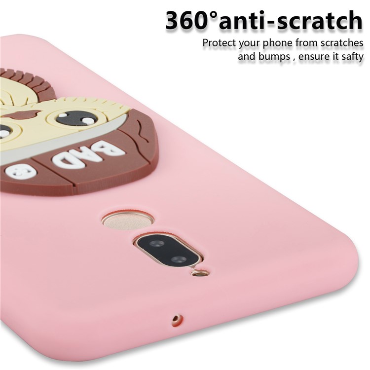 Cute 3D Male Owl Patterned TPU Mobile Cover for Huawei Mate 10 Lite / Maimang 6 / nova 2i / Honor 9i (India) - Pink-2
