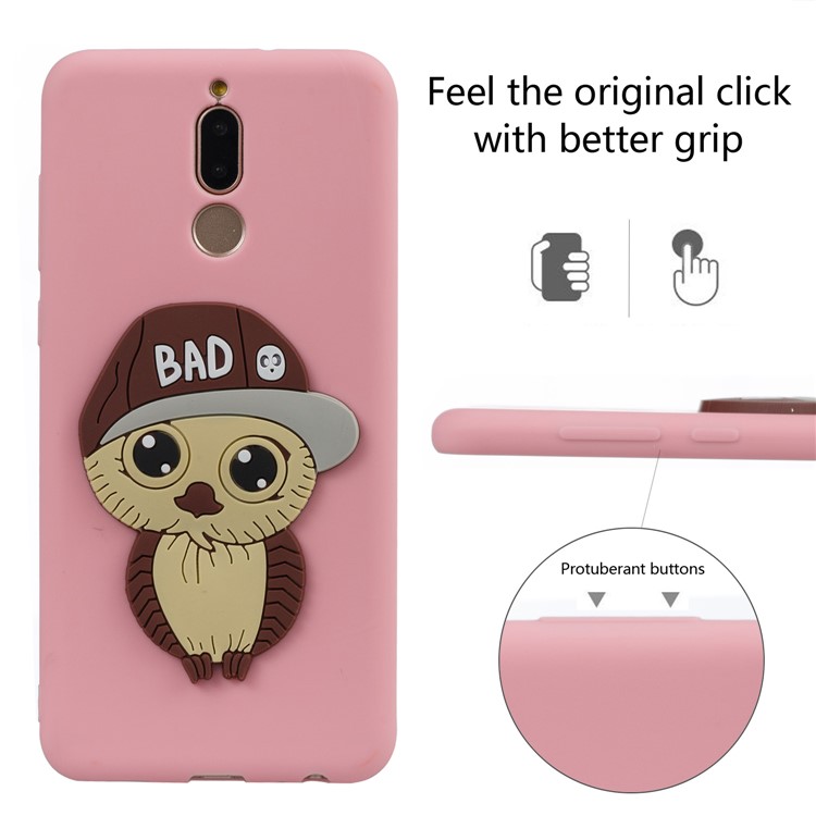 Cute 3D Male Owl Patterned TPU Mobile Cover for Huawei Mate 10 Lite / Maimang 6 / nova 2i / Honor 9i (India) - Pink-3